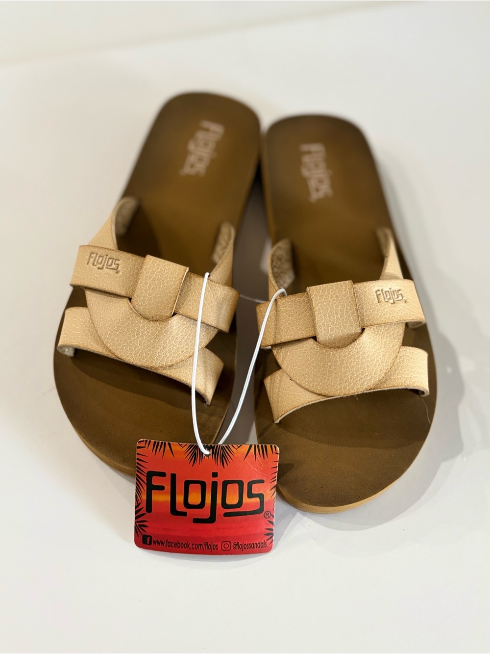 Flojos Women's Tan Slide Sandals New Size 7
